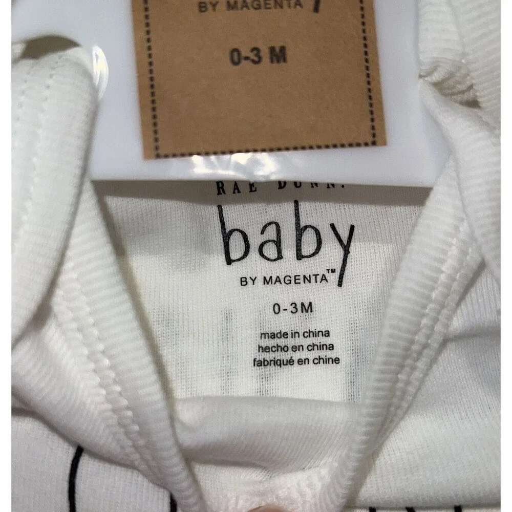 Rae Dunn NWT Baby Clothes 0-3 Months 3 Pack Bodysuits Gobble, Thankful, Blessed.